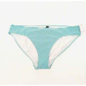LAUREN RALPH LAUREN Bikini Bottom Women 16 Green Striped Swimsuit Resort